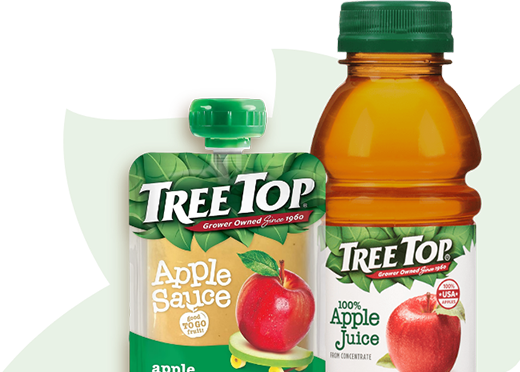 Tree Top apple sauce and apple juice.